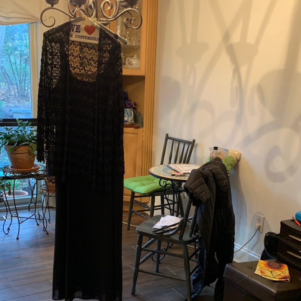 Onyx Nite Black Lace Overlay Dress